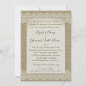 Burlap Zigzag Pattern Wedding Einladung (Vorderseite)