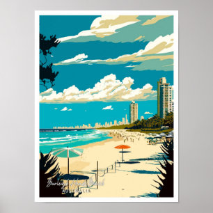Burleigh Heads Beach Australien Reisebeispiele Poster