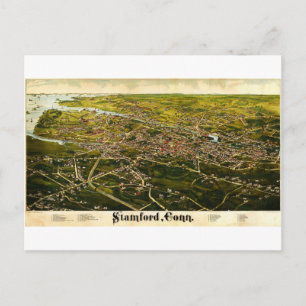 Burleighs Landkarte von Stamford, Connecticut (188 Postkarte