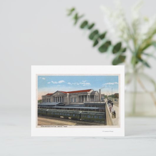 Burlington Bahnhof Ansicht Postkarte (Stehend Vorderseite)