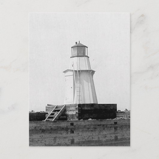 Burlington Breakwater North Lighthouse Postkarte (Vorderseite)