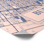 Burlington Canada Breezy City Map Travel Poster (Ecke)