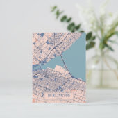 Burlington Canada Breezy City Map Travel Postkarte (Stehend Vorderseite)
