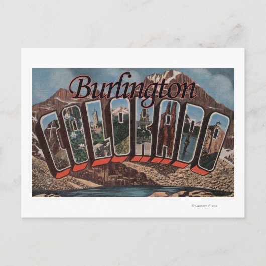 Burlington, Colorado - Große Buchstabenszenen Postkarte (Vorderseite)