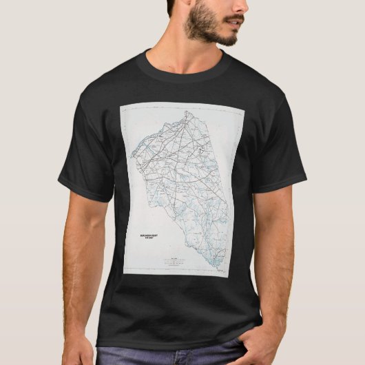 Burlington County NJ Map 1986 T-Shirt (Vorderseite)