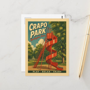 Burlington, Iowa Crapo Park Spielen Entspannen Ret Postkarte