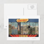 Burlington, Iowa - Großbuchstaben - Szenen 2 Postkarte (Vorne/Hinten)