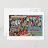 Burlington, Iowa - Große Buchstabenszenen Postkarte (Vorne/Hinten)