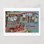 Burlington, Iowa - Große Buchstabenszenen Postkarte (Vorderseite)