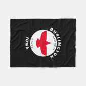 Burlington Iowa Ia Flag Soaring Eagle Souvenir Vac Fleecedecke (Vorderseite (Horizontal))