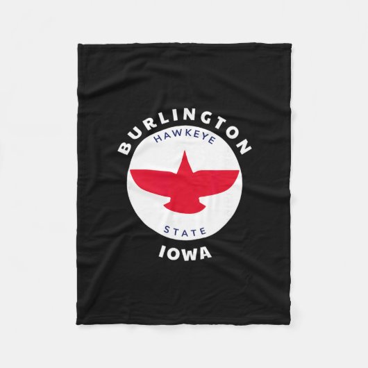Burlington Iowa Ia Flag Soaring Eagle Souvenir Vac Fleecedecke (Vorderseite)