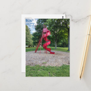 Burlington, Iowa Rote Rutsche Postkarte