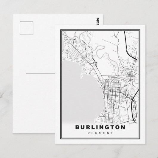 Burlington Map Postkarte (Vorne/Hinten)