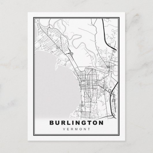 Burlington Map Postkarte (Vorderseite)