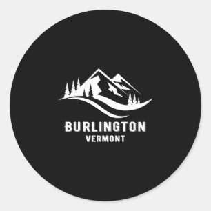 Burlington Vermont Berge Souvenir Andenken Runder Aufkleber