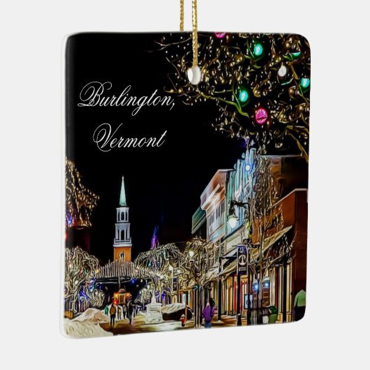 Burlington, Vermont Christmas Keepake Keramikornament (Rechts)