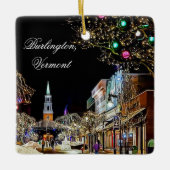 Burlington, Vermont Christmas Keepake Keramikornament (Vorderseite)