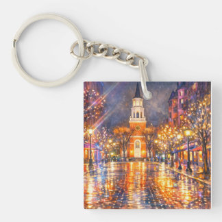 Burlington Vermont Church Street Acryl-Schlüsselan Schlüsselanhänger