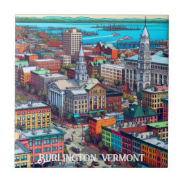 Burlington, Vermont Comic Book Style Art Fliese