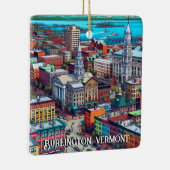 Burlington, Vermont Comic Book Style Art Keramikornament (Rechts)