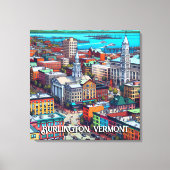 Burlington, Vermont Comic Book Style Art Leinwanddruck (Vorderseite)