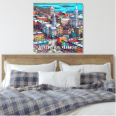 Burlington, Vermont Comic Book Style Art Leinwanddruck (Insitu (Schlafzimmer))