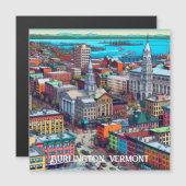 Burlington, Vermont Comic Book Style Art Magnetkarte (Vorne/Hinten)