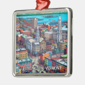 Burlington, Vermont Comic Book Style Art Ornament Aus Metall (Links)