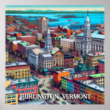 Burlington, Vermont Comic Book Style Art