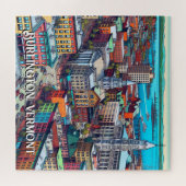 Burlington, Vermont Comic Book Style Art Puzzle (Horizontal)