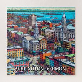Burlington, Vermont Comic Book Style Art Puzzle