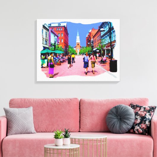 Burlington Vermont Kirche St. Leinwand Malerei (Insitu (Wohnzimmer))