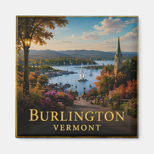 Burlington Vermont Lake Champlain & Grüner Berg Magnet
