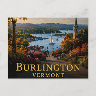 Burlington Vermont Lake Champlain & Grüner Berg Postkarte