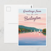 Burlington, Vermont – Lake Champlain Postkarte (Vorne/Hinten)