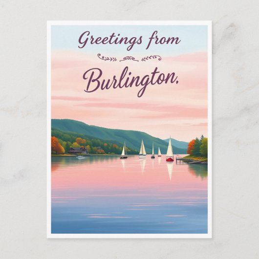 Burlington, Vermont – Lake Champlain Postkarte (Vorderseite)