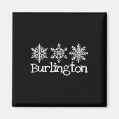 Burlington Vermont Schneeflocken Skifahren Rus Magnet (Vorne)