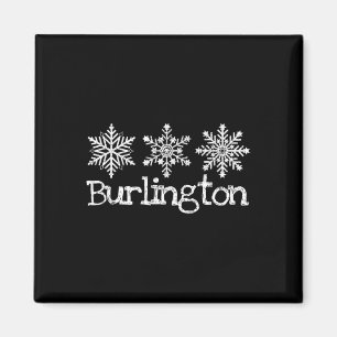 Burlington Vermont Schneeflocken Skifahren Rus Magnet