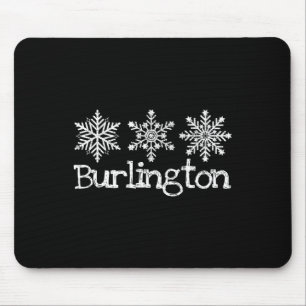 Burlington Vermont Schneeflocken Skifahren Rus Mousepad