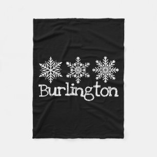 Burlington Vermont Schneeflocken Skifahrer Skifahr Fleecedecke