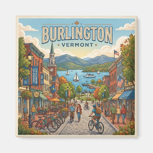 Burlington, Vermont USA Magnet (Vorne)