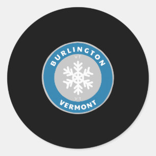 Burlington Vermont Vt Winter Schnee Schneeflocke D Runder Aufkleber