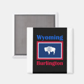 Burlington Wyoming Magnet (Vorderseite/Rückseite)