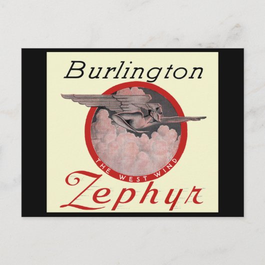 Burlington Zephyr Zug Postkarte (Vorderseite)
