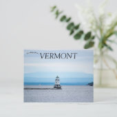Burlinton Breakwater North Lighthouse Vermont Postkarte (Stehend Vorderseite)