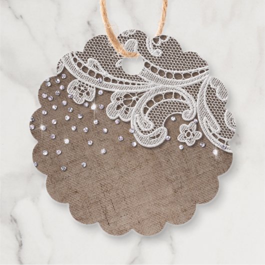 Burlrasen Glitzer rustikale Hochzeit danke Geschenkanhänger (Rückseite)