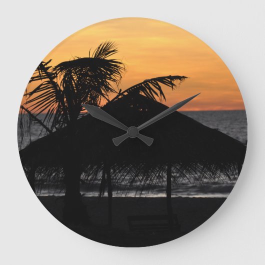 Burma beach sunset große wanduhr (Vorderseite)