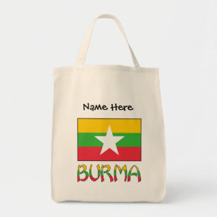 Burma Myanmar Birmanische Flagge Personalisiert Tragetasche