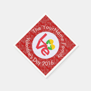 Burma Myanmar-Flagge Herz LIEBE Rot Personalisiere Serviette