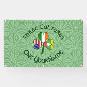 Burma Myanmar Iris USA Kleeblatt Flag Personalisie Banner